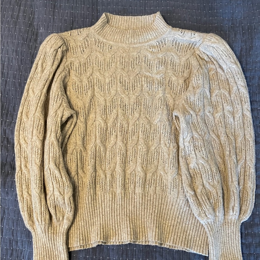 Women's Gold Cable Knit Sweater